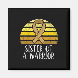 Sister Of A Warrior Childhood Cancer Awareness 1 Magnet