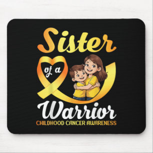 Sister Of A Warrior Childhood Cancer Awareness Bro Mouse Pad