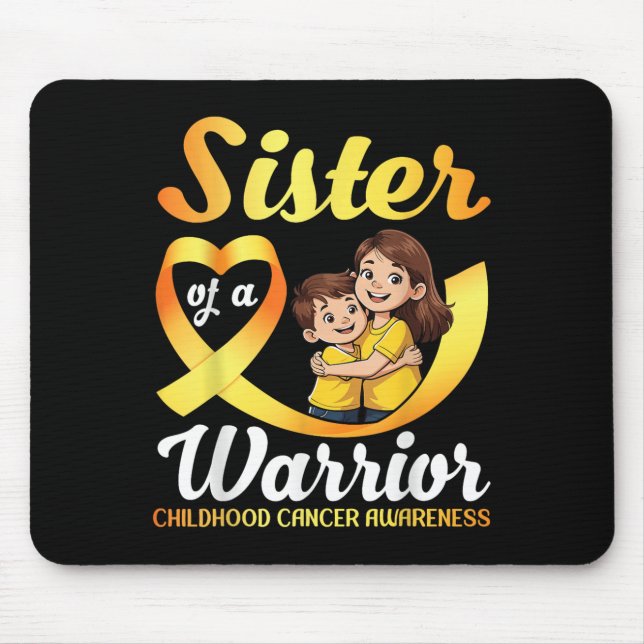Sister Of A Warrior Childhood Cancer Awareness Bro Mouse Pad (Front)