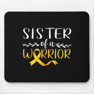 Sister Of A Warrior Childhood Cancer Awareness Sup Mouse Pad