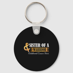 Sister Of A Warrior Childhood Cancer Ribbon Awaren Key Ring