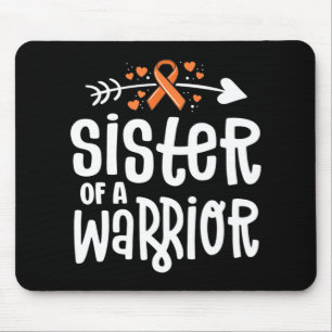 Sister Of A Warrior Orange Family Leukaemia Cancer Mouse Pad