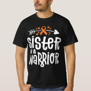 Sister Of A Warrior Orange Family Leukaemia Cancer T-Shirt