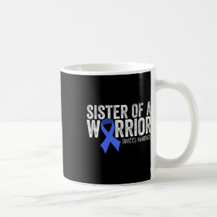 Sister Of A Warrior T1d Diabetic Blue Ribbon Suppo Coffee Mug