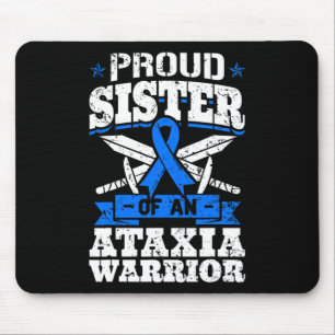 Sister Of An Ataxia Warrior Awareness Ribbon Dysta Mouse Pad