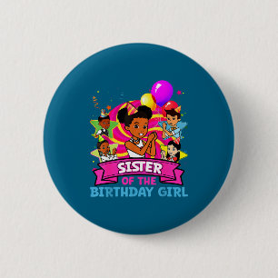 Sister Of Birthday Girl Gracie Nk Doll Family Deco 6 Cm Round Badge