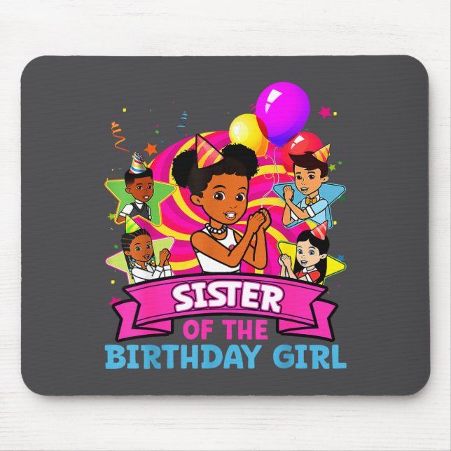 Sister Of Birthday Girl Gracie Nk Doll Family Deco Mouse Pad (Front)