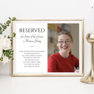 Sister of Groom In Heaven Photo Memorial Wedding Poster