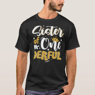 Sister Of Mr One Derful Matching Family 1st Birth T-Shirt