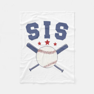 Sister of rookie 1st birthday baseball boy family fleece blanket