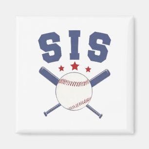 Sister of rookie 1st birthday baseball boy family magnet