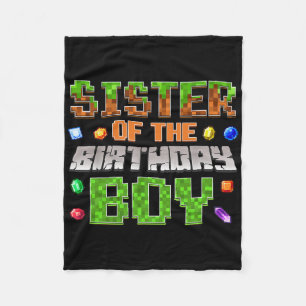 Sister Of The Birthday Boy Bday Party Video Gamer Fleece Blanket