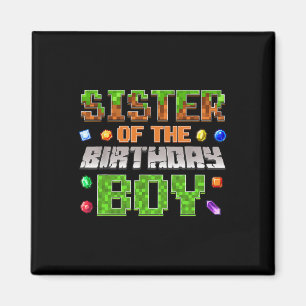 Sister Of The Birthday Boy Bday Party Video Gamer  Magnet