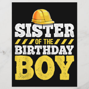 Sister of the Birthday Boy Construction Birthday Flyer