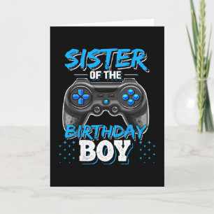 Sister Of The Birthday Boy Matching Video Game Bir Card