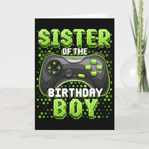 Sister Of The Birthday Boy Matching Video Game Bir Card