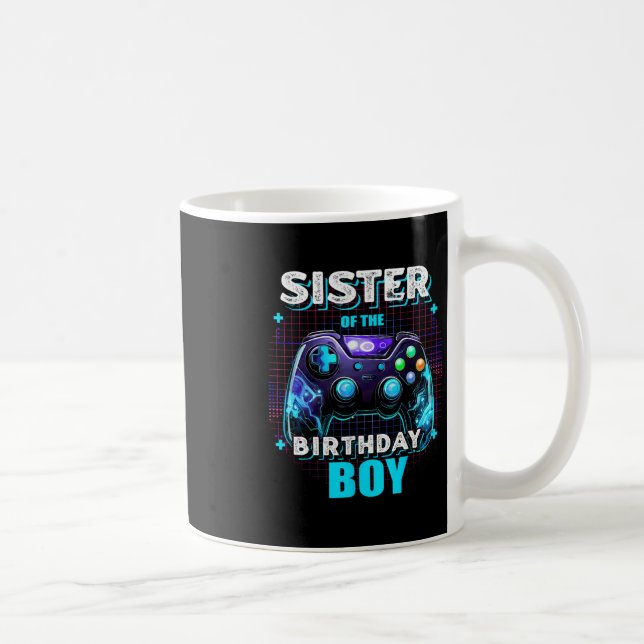 Sister Of The Birthday Boy Matching Video Game Bir Coffee Mug (Right)