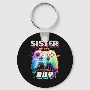 Sister Of The Birthday Boy Matching Video Game Bir Key Ring