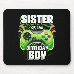 Sister Of The Birthday Boy Matching Video Game Bir Mouse Pad