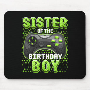 Sister Of The Birthday Boy Matching Video Game Bir Mouse Pad