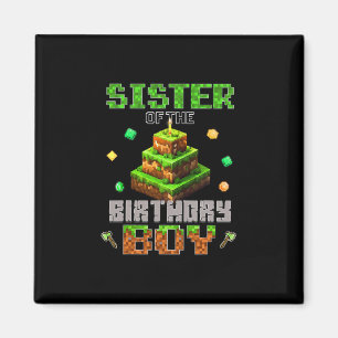 Sister Of The Birthday Boy Party Video Gamer Pixel Magnet