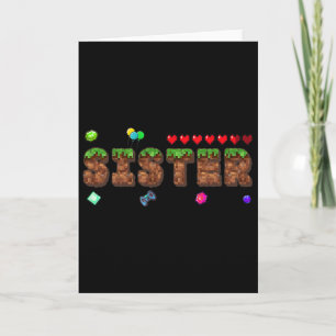Sister Of The Birthday Boy Pixel Game Party Matchi Card