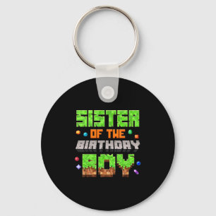 Sister Of The Birthday Boy Pixel Gaming Video Game Key Ring