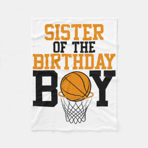Sister Of The Birthday Boy Sketll Family Birthday  Fleece Blanket
