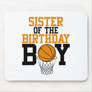 Sister Of The Birthday Boy Sketll Family Birthday Mouse Pad