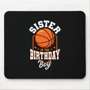 Sister Of The Birthday Boy Sketll Theme Bday Party Mouse Pad
