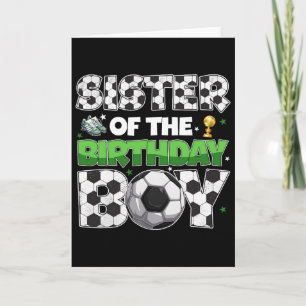 Sister Of The Birthday Boy Soccer Party Family Mat Card