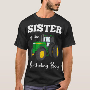 Sister Of The Birthday Boy Tractor Farm Party T-Shirt
