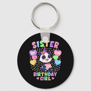 Sister Of The Birthday Girl Shirt _ Panda 1st Key Ring