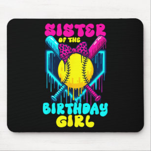 Sister Of The Birthday Girl Softll Ice Cream Drip Mouse Pad