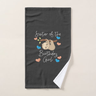 Sister of the Birthday Girls Sloth B-Day Party T-S Hand Towel