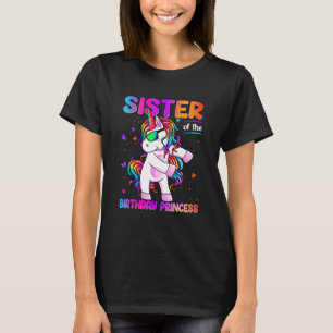 Sister of the Birthday Princess Girl Dabbing Unico T-Shirt