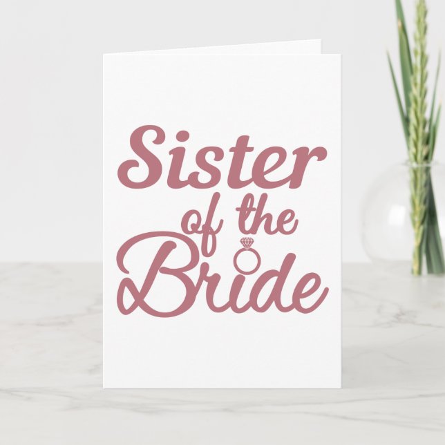 Sister Of The Bride Wedding Family Matching Card (Front)