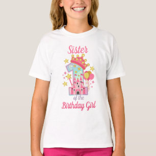 Sister of the First Birthday Girl Princess Casttle T-Shirt