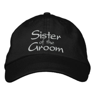 Sister of the Groom Embroidered Wedding Cap