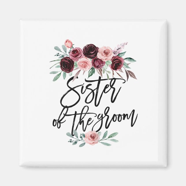 Sister Of The Groom Wedding Inlaw Bridesmaid Honou Magnet (Front)