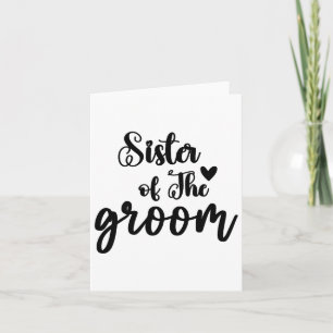 Sister Of The Groom Wedding Matching Bridal Party  Card