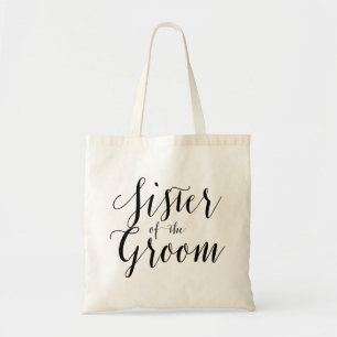 Sister of the groom wedding tote bag