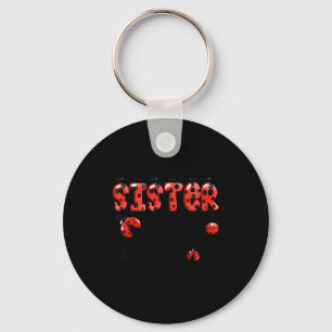 Sister of the little lady birthday girl ladybug key ring