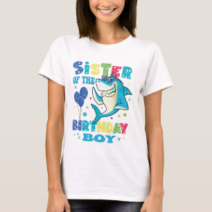 Sister of the Shark Birthday Sis Matching Family  T-Shirt