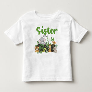 Sister of the Wild One Jungle Safari Birthday Toddler T-Shirt