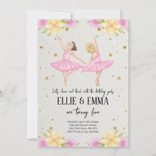 Sister or Twin Ballerina Invitation