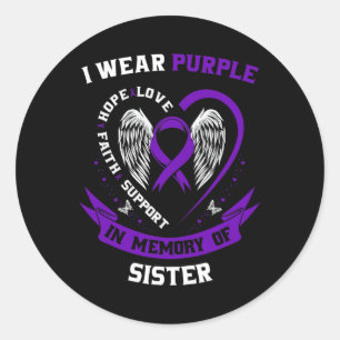 Sister Pancreatic Cancer Awareness Products Gifts Classic Round Sticker