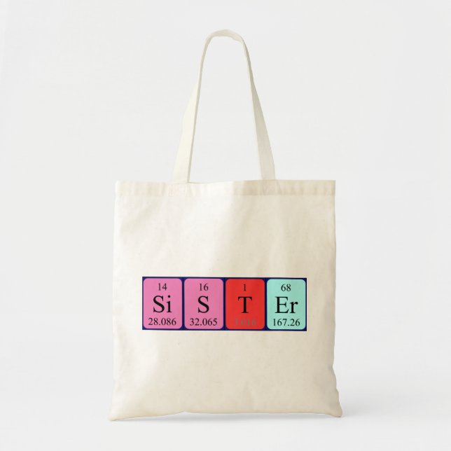 Sister periodic table name tote bag (Front)