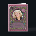 Sister, Photo card for a birthday<br><div class="desc">Say Happy Birthday with a delightful scrap-booking crafts effect card. Add a picture of the birthday girl to personalise this wonderful card. With lots of flowers,  butterflies,  and bows,  this card is sure to delight. Copyright Norma Cornes. Please note this is a printed card.</div>