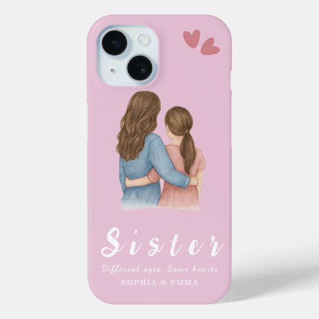 Sister Photo Collage – iPhone 15 Case Gift (Back)